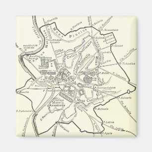 Historical Map of the City of Rome Magnet