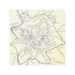 [ Thumbnail: Historical Map of The City of Rome Metal Print ]
