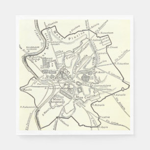 Historical Map of the City of Rome Napkins