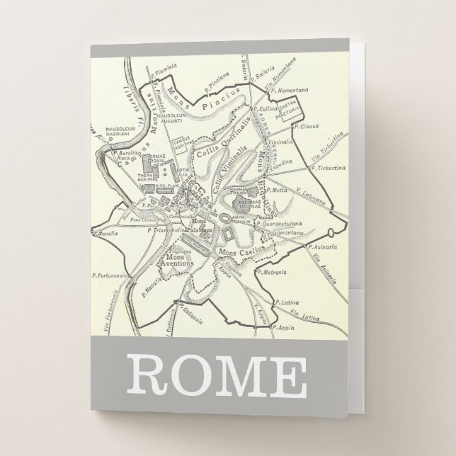 Historical Map of the City of Rome Pocket Folder (Front)