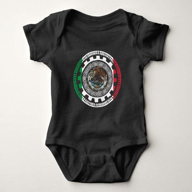 Historical Mexican Aztec Mexico Maya Calendar Baby Bodysuit (Front)