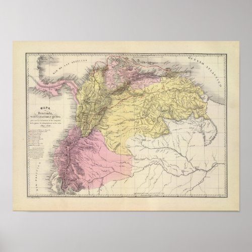 Historical Military Maps of Venezuela Poster