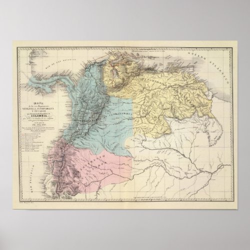 Historical Military Maps of Venezuela Poster