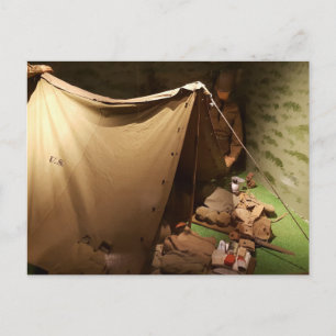 Historical Military Tent Display Postcard