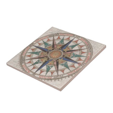Historical Nautical Compass (1543) Ceramic Tile