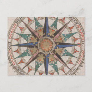 Historical Nautical Compass (1543) Postcard