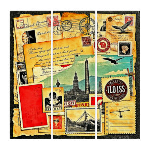Historical Postal Journey Triptych