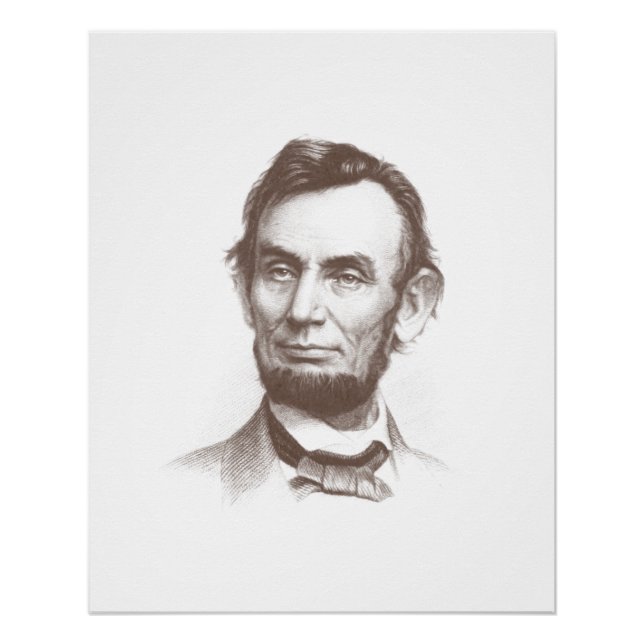 Historical President Abraham Lincoln Portrait Poster (Front)