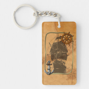 Historical Sailing Ship Keychain