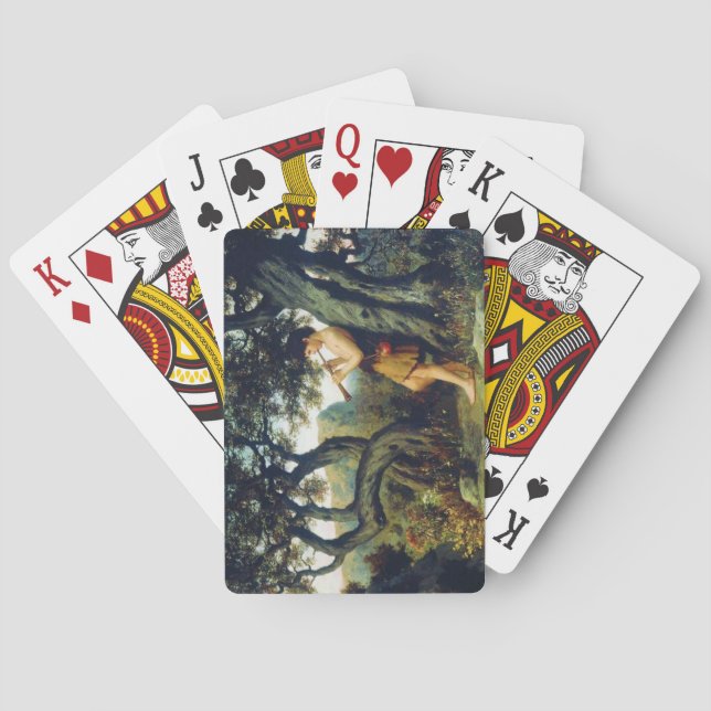 Historical Shepherd Boy Playing the Flute Poker Cards (Back)