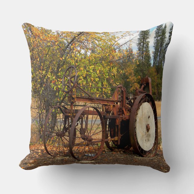 Historical tractor.... throw pillow (Front)