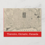 [ Thumbnail: Historical, Vintage Map of Toronto, Canada Postcard ]