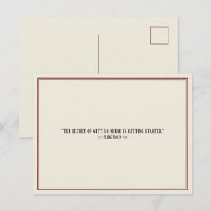 Historical Wit - Mark Twain Quote Getting Ahead Postcard