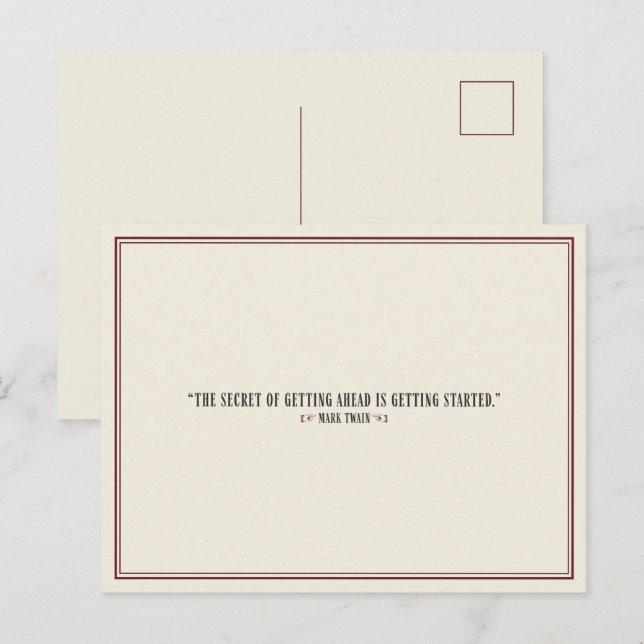 Historical Wit - Mark Twain Quote Getting Ahead Postcard (Front/Back)