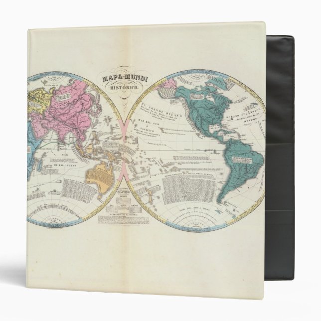 Historical World Map 3 Ring Binder (Front/Inside)