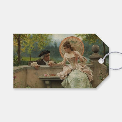 Historical Young Lovers in the Park Gift Tags