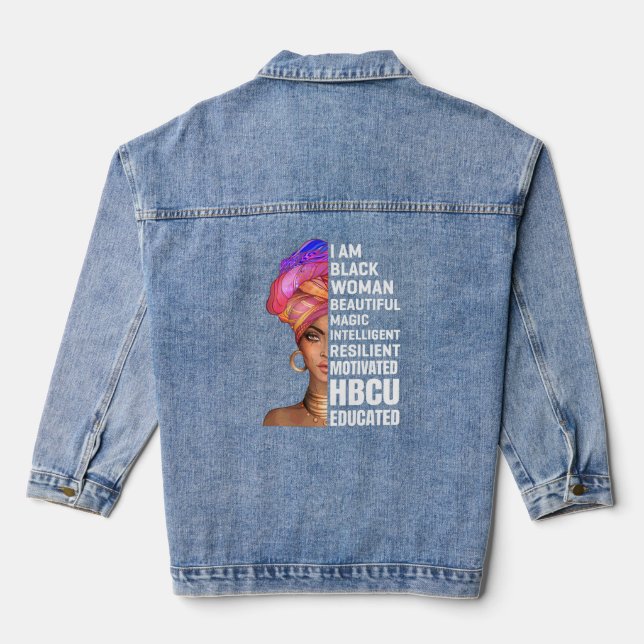 Historically Black College University Student Hbcu Denim Jacket (Back)