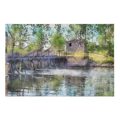 Historisches Nadelwehr an der Havel im Havelland Faux Canvas Print