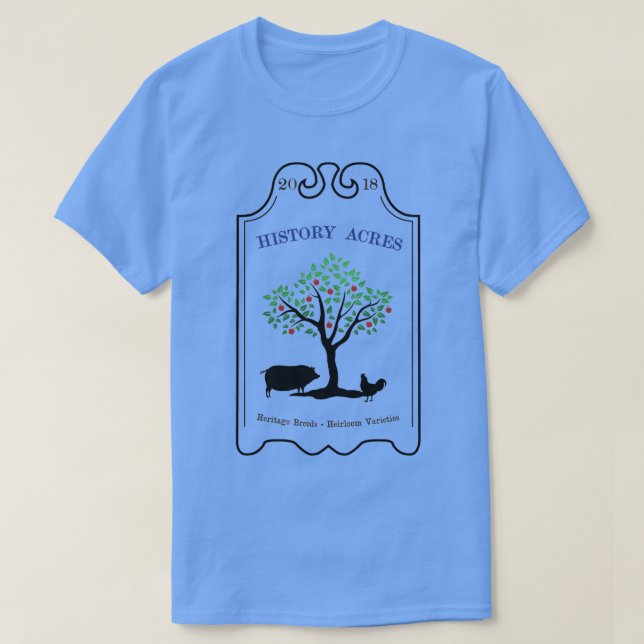 History Acres Blue Tee Shirt  (Design Front)