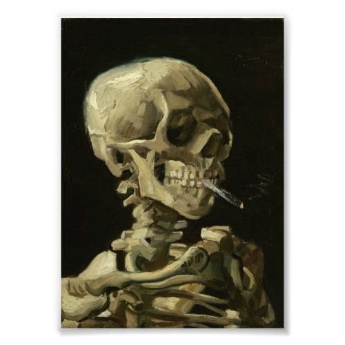 History Art Skull with Burning Cigaret Photo Print