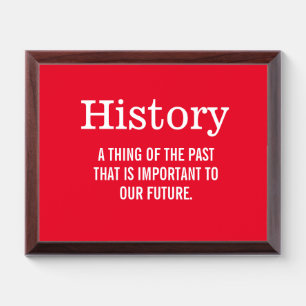 History Award Plaque