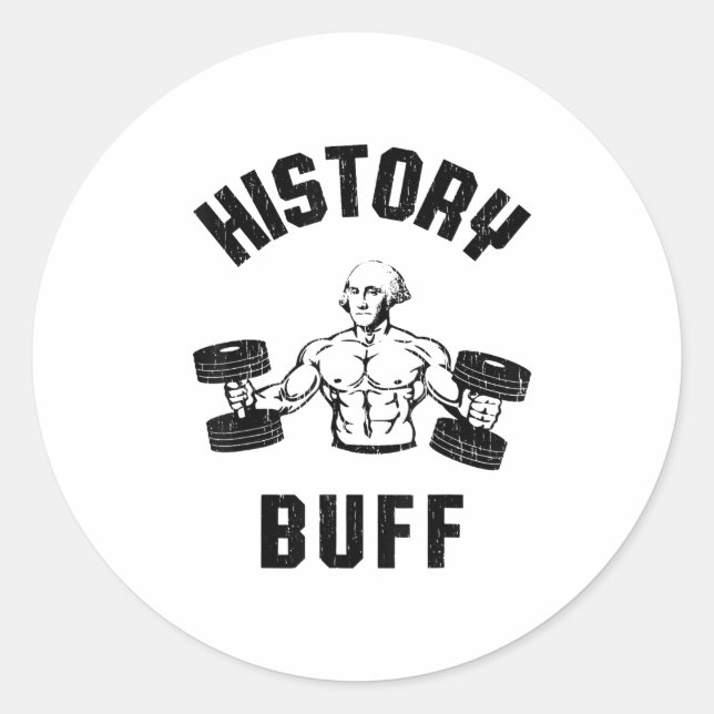 History Buff Funny George Washington Workout , Sma Classic Round Sticker (Front)