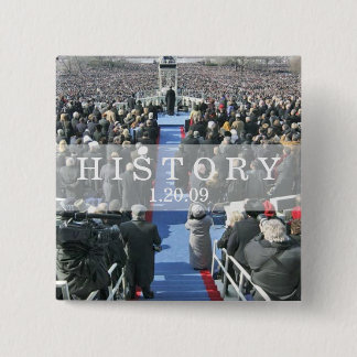 HISTORY: Crowd at Inauguration Ceremony Pinback Button
