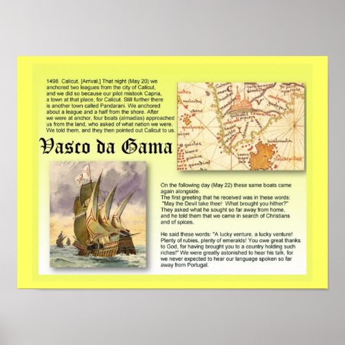 History Explorers Vasco da Gama Poster