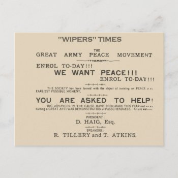 History  Facsimile Header From Wipers Times 1917 Postcard by windsorprints at Zazzle