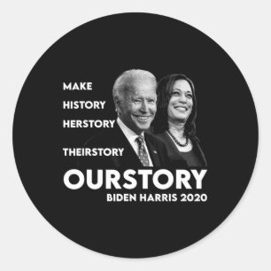 History Kamala Harris And Joe Biden 2020 Classic Round Sticker