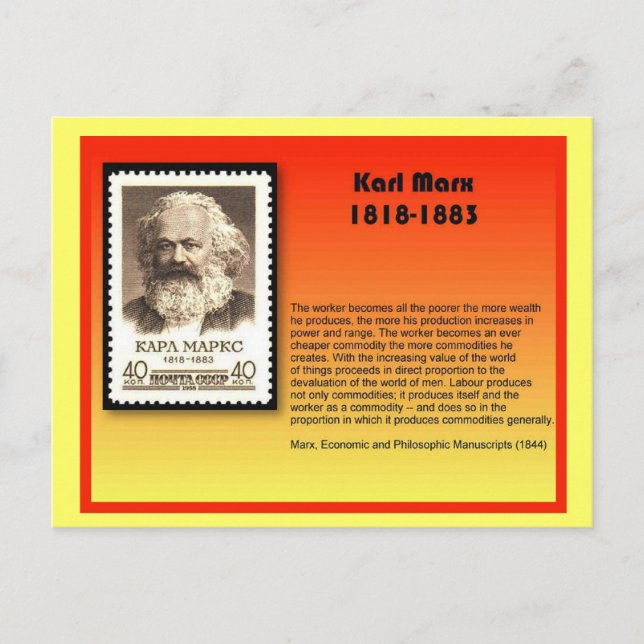 History, Karl Marx Postcard (Front)