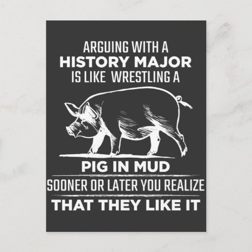 History Major Arguing Pig School Teacher Postcard