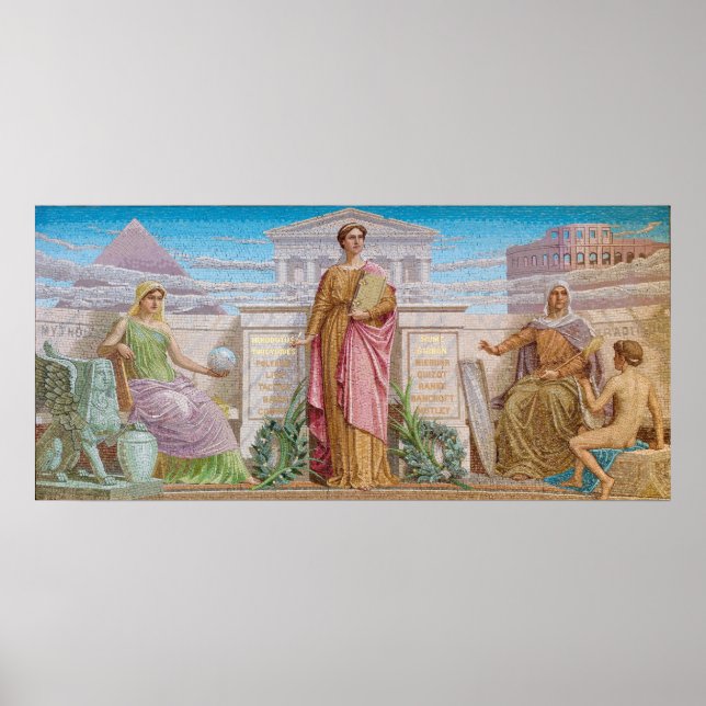History, mosaic by Frederick Dielman Poster (Front)