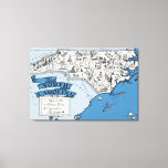 History North Carolina Map on Canvas