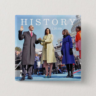 HISTORY: Obama Family at Inauguration Ceremony Button