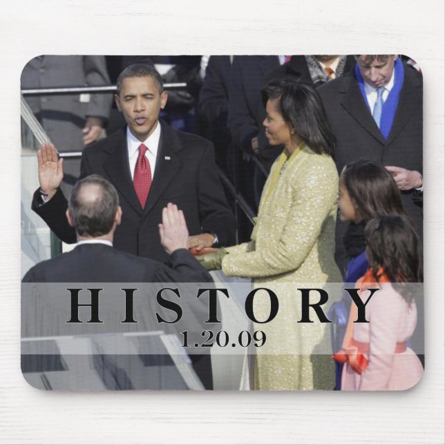 HISTORY: Obama Swearing In Ceremony Mouse Pad (Front)