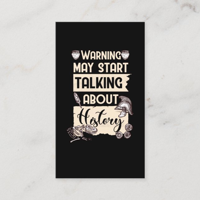 History Occupation Funny Historian Business Card (Front)