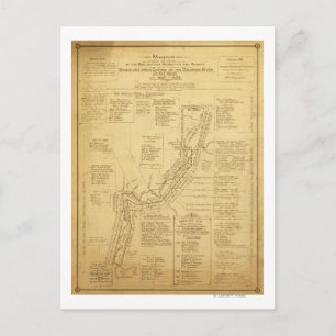 History of Exploration of the Grand Canyon Map Postcard