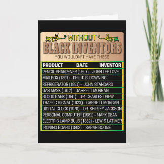History Of Forgotten Black Inventors Black History Card
