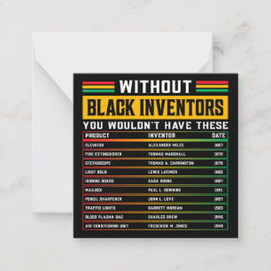 History Of Forgotten Black Inventors Black History Note Card