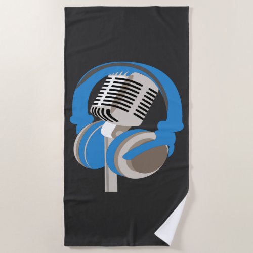 History of Music Notes Beach Towel