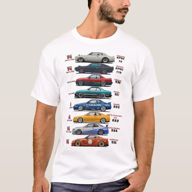 history of the nissan GTr T-Shirt (Front)