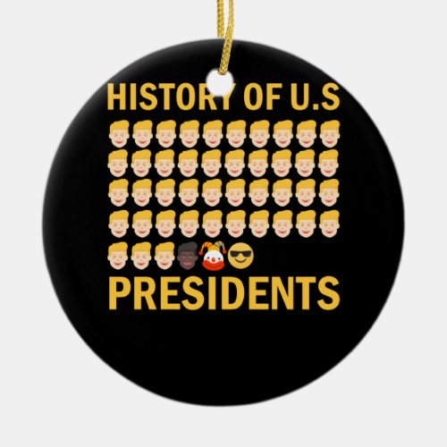 History of US Presidents 46th Cool President Ceramic Ornament