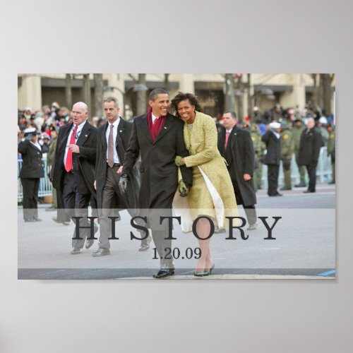 HISTORY President and Mrs Obama at Inauguration Poster