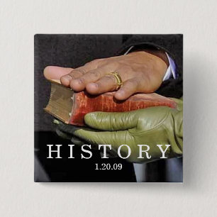 HISTORY: President Obama Hand on Lincoln Bible Button