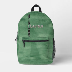 History Teacher Back to School Chalkboard Backpack