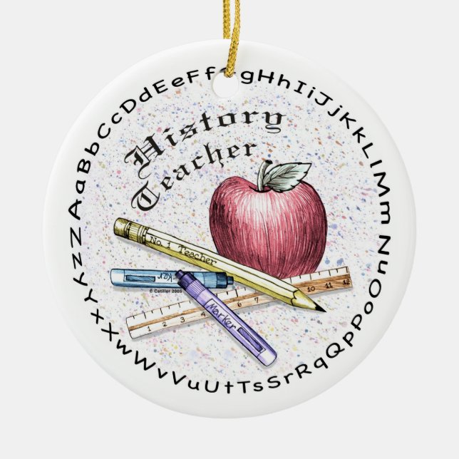 History Teacher Ceramic Ornament (Front)