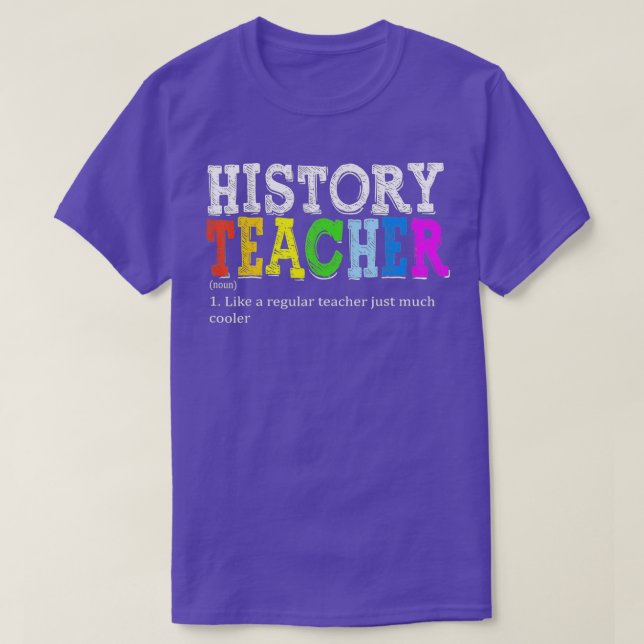 History Teacher Definition Funny First Day Back To T-Shirt (Design Front)