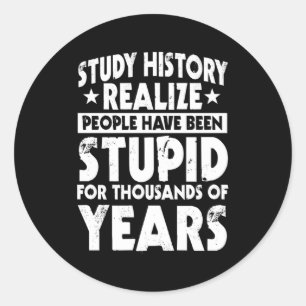 History Teacher Historical Book Social Studies Ins Classic Round Sticker