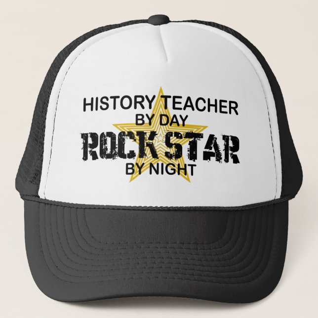 History Teacher Rock Star Trucker Hat (Front)